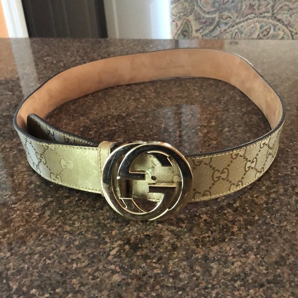 Gucci Accessories - GUCCI GOLD INTERLOCKING SUPREME BELT